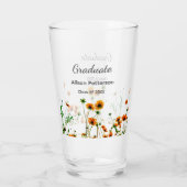 Sinaasappel geel wilde bloemen modern graduatie ru glas (Achterkant)