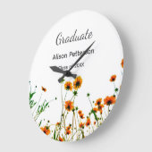 Sinaasappel geel wilde bloemen modern graduatie ru grote klok (Hoek)