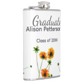 Sinaasappel geel wilde bloemen modern graduatie ru heupfles (Rechts)