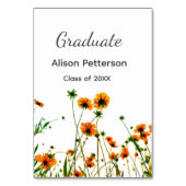 Sinaasappel geel wilde bloemen modern graduatie ru kaart (Achterkant)