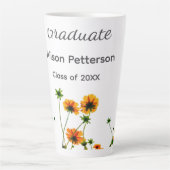 Sinaasappel geel wilde bloemen modern graduatie ru latte mok (Voorkant)