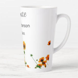 Sinaasappel geel wilde bloemen modern graduatie ru latte mok
