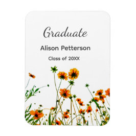 Sinaasappel geel wilde bloemen modern graduatie ru magneet