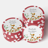 Sinaasappel geel wilde bloemen modern graduatie ru poker chips (Opstapeling)