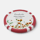 Sinaasappel geel wilde bloemen modern graduatie ru poker chips (Enkel)