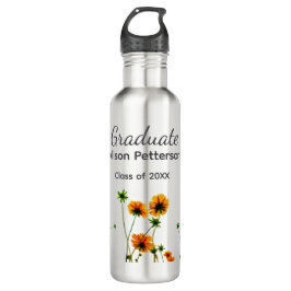 Sinaasappel geel wilde bloemen modern graduatie ru waterfles 