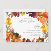 Sinaasappel & Geelgouden Herfst Bloemen Vrijgezell Kaart (Voorkant)