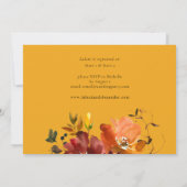 Sinaasappel & Geelgouden Herfst Bloemen Vrijgezell Kaart (Achterkant)