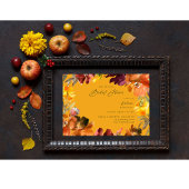 Sinaasappel & Geelgouden Herfst Bloemen Vrijgezell Kaart