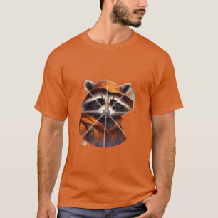 Sinaasappel gehulde wasbeer Halloween T-shirt