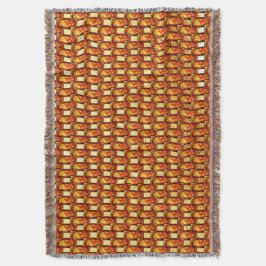 Sinaasappel, gekleurd, bruin, rechthoekige borden deken