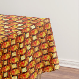 Sinaasappel, gekleurd, bruin, rechthoekige borden tafelkleed