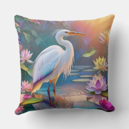 Sinaasappel Gekochte Witte Heron Fantasy Vogel Kussen