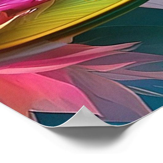 Sinaasappel Gekochte Witte Heron Fantasy Vogel Poster (Hoek)