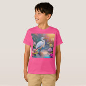 Sinaasappel Gekochte Witte Heron Fantasy Vogel T-shirt (Voorkant volledig)