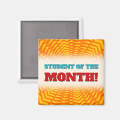 Sinaasappel & Gele Achtergrond "STUDENT VAN DE MAA Magneet (Voorkant / Achterkant)