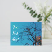 Sinaasappel Gele Bladeren Boom Blauwe Lucht Ansich Briefkaart (Staand voorkant)