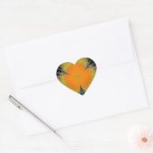 Sinaasappel Gele Bloem Fractale Kunst Cadeaus Hart Sticker (Envelop)