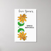 Sinaasappel Gele Bloemen Liefde Groeit Canvas Afdruk (Voorkant)