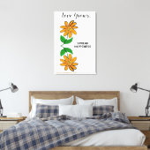 Sinaasappel Gele Bloemen Liefde Groeit Canvas Afdruk (Insitu (Slaapkamer))