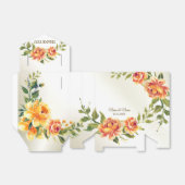 Sinaasappel Gele Rode Floral Greenery Bedankdoosjes (Uitgevouwen)