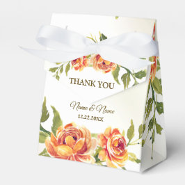 Sinaasappel Gele Rode Floral Greenery Bedankdoosjes