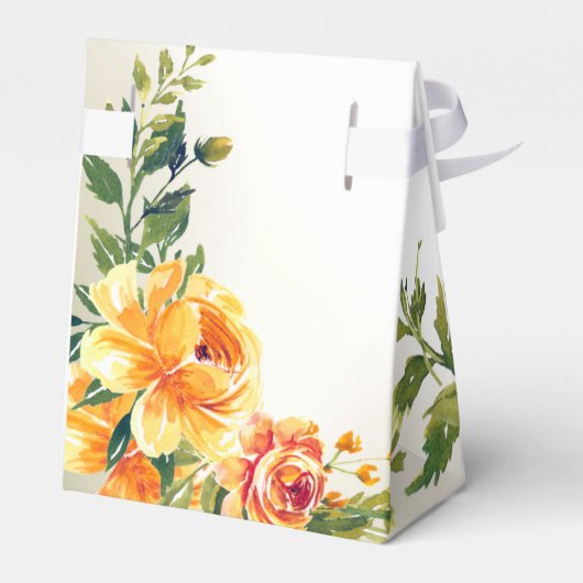 Sinaasappel Gele Rode Floral Greenery Bedankdoosjes (Achterkant)