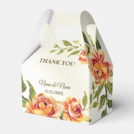 Sinaasappel Gele Rode Floral Greenery Bedankdoosjes
