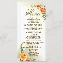 Sinaasappel Gele Rode Floral Greenery Menu