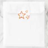 Sinaasappel & gele sterren Stickers (Tas)