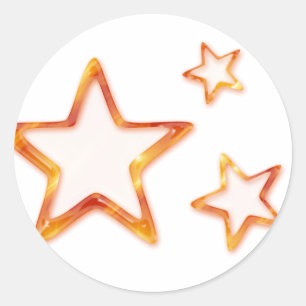 Sinaasappel & gele sterren Stickers