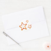 Sinaasappel & gele sterren Stickers (Envelop)