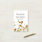 Sinaasappel gele wilde bloemen moderne graduatie r post-it® notes (Op bureau)