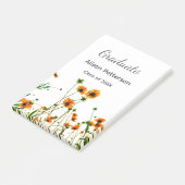 Sinaasappel gele wilde bloemen moderne graduatie r post-it® notes (Schuin)