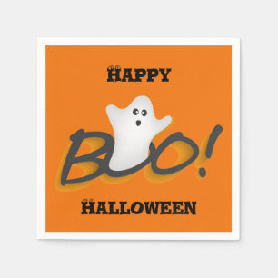 Sinaasappel Gelukkig Halloween Schattig spook Woor Servetten