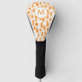 Sinaasappel Gember Kat Aquarel Monogram Golfheadcover (Voorkant)