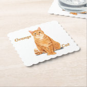 Sinaasappel Gember Tabby Kat Gepersonaliseerd Kartonnen Onderzetters (Gebogen)