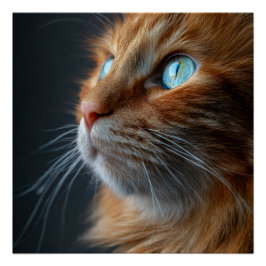 Sinaasappel Gember Tabby Kat Vintage Stijl Portret Perfect Poster