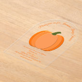 Sinaasappel Genderneutraal pompoen Baby shower Acryl Uitnodigingen (Laagn)