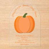 Sinaasappel Genderneutraal pompoen Baby shower Acryl Uitnodigingen (Voorkant)