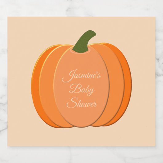 Sinaasappel Genderneutraal pompoen Baby shower Bier Etiket (Enkel label)