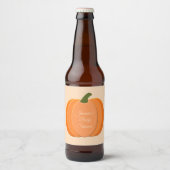Sinaasappel Genderneutraal pompoen Baby shower Bier Etiket (Voorkant)