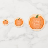 Sinaasappel Genderneutraal pompoen Baby shower Confetti (Achterkanten)