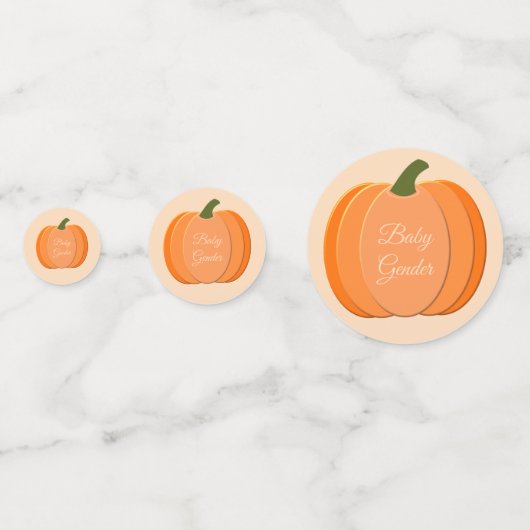 Sinaasappel Genderneutraal pompoen Baby shower Confetti (Achterkanten)