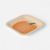 Sinaasappel Genderneutraal pompoen Baby shower Papieren Bordje (Gebogen)