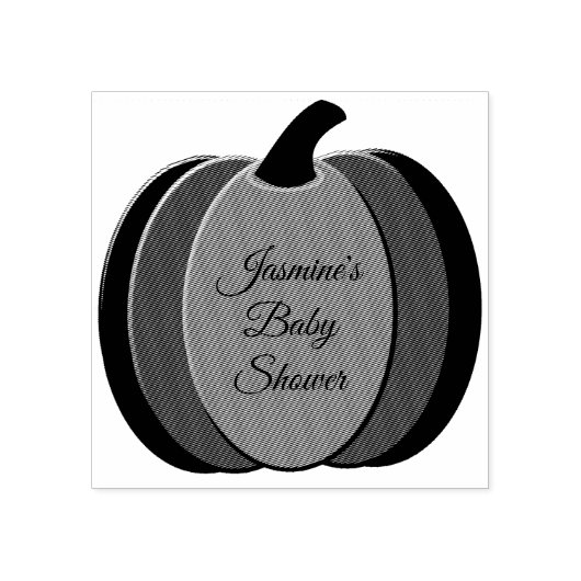 Sinaasappel Genderneutraal pompoen Baby shower Rubberstempel (Afrduk)
