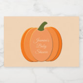 Sinaasappel Genderneutraal pompoen Baby shower Sparkling Wijnetiket (Enkel label)