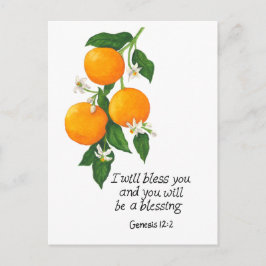 Sinaasappel Genesis 12:2 Briefkaart