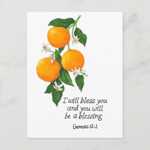 Sinaasappel Genesis 12:2 Briefkaart