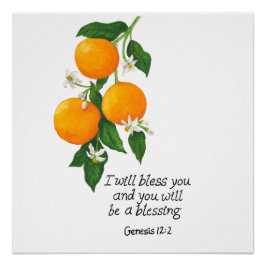 Sinaasappel Genesis 12:2 Perfect Poster